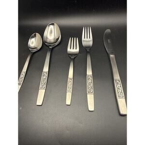 8 Boxes AMEFA APELDOORN TULIP TIME 5 Piece Set Holland Stainless Flatware NOS